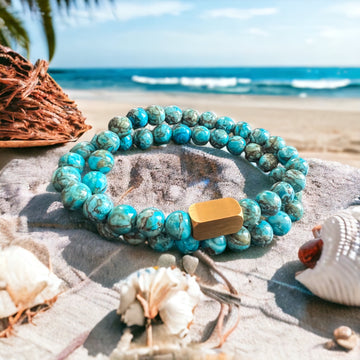 African Jasper turquoise  - Kralen Armband