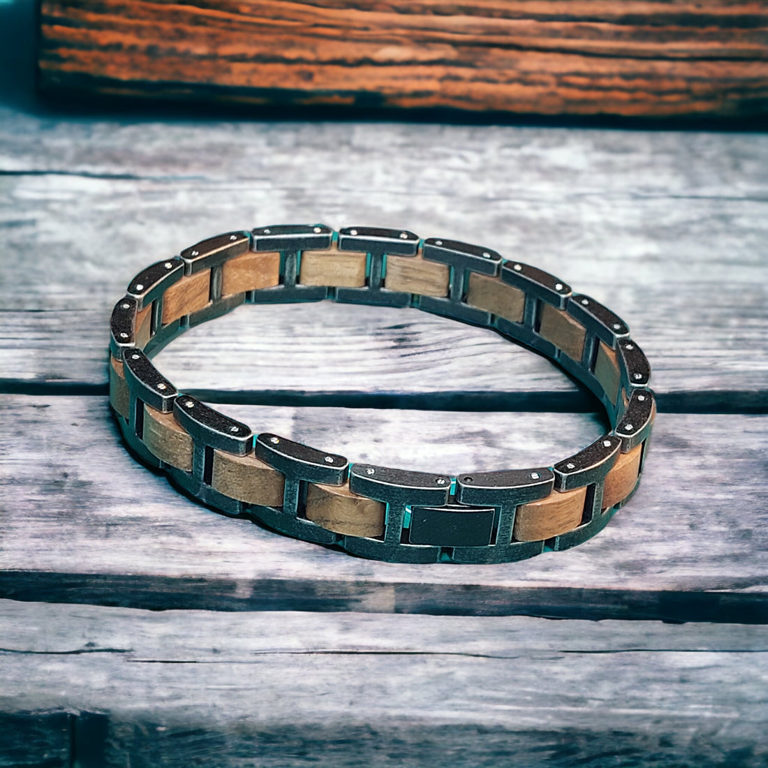 Vintage Woody - Mannelijke authentieke houten armband