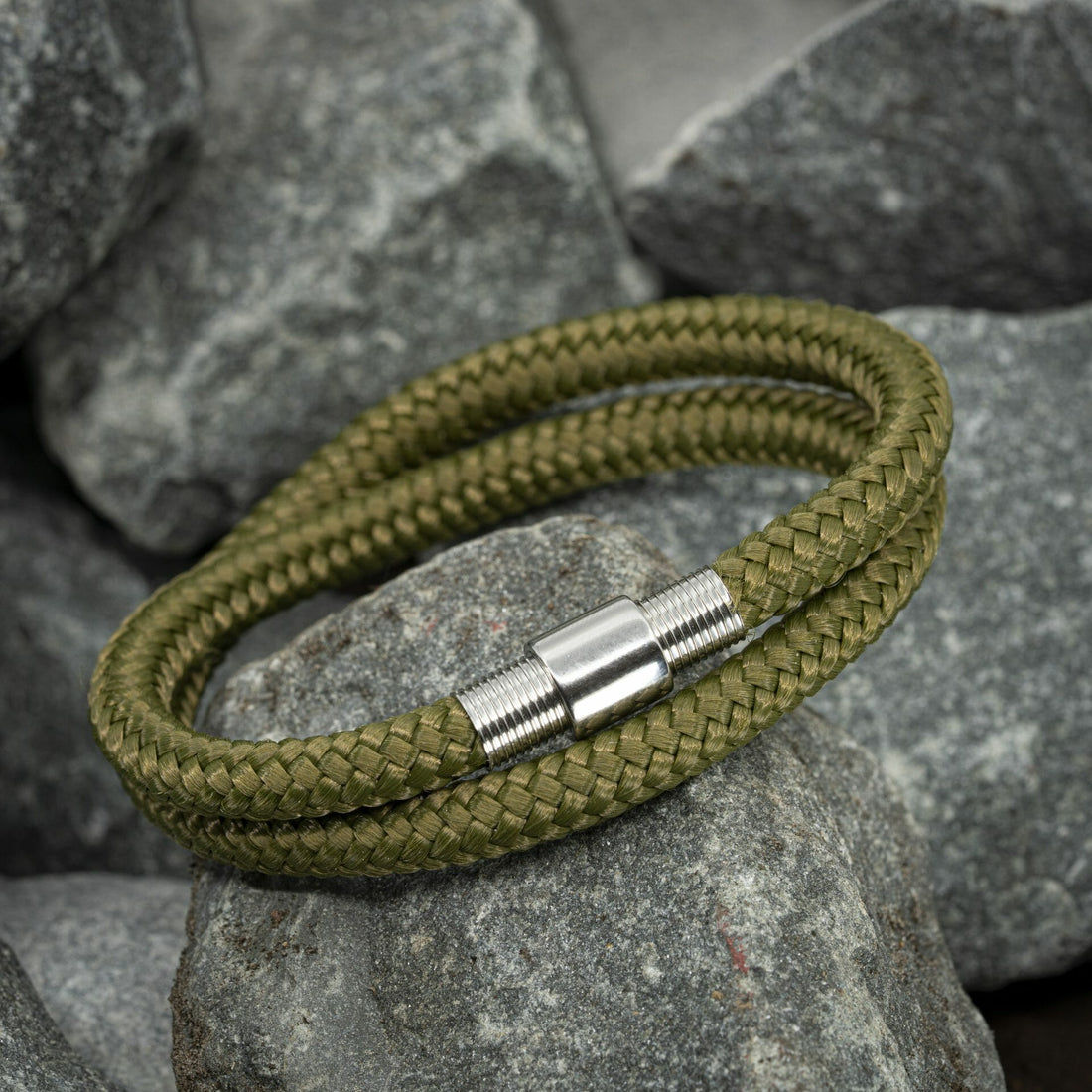 Shine armband - Groen touw (zelf samenstellen)
