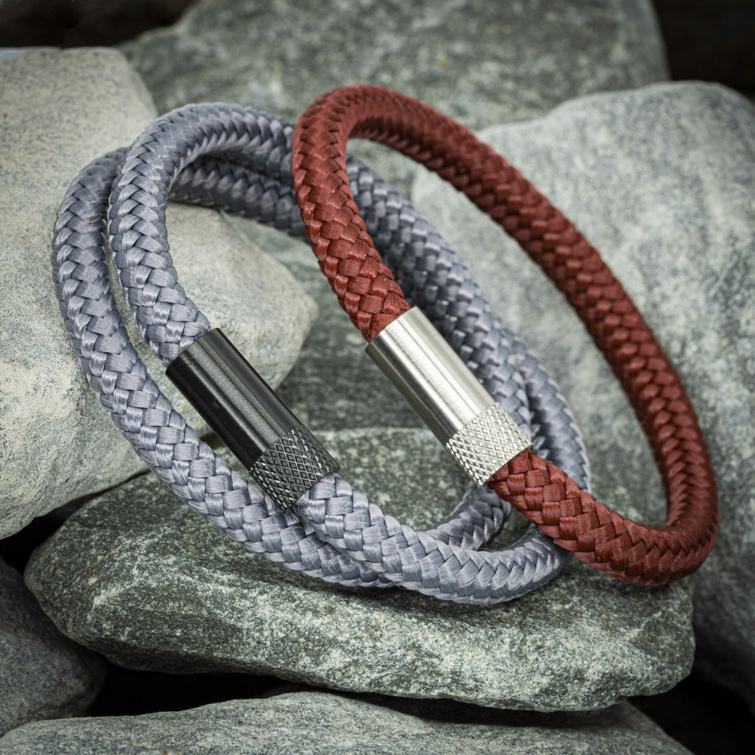 Elite armband zilver - Grijs touw