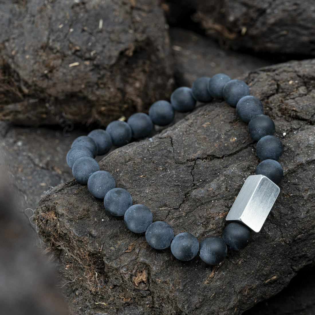 Zeus - Mat zwarte Agaat – Kralen armband