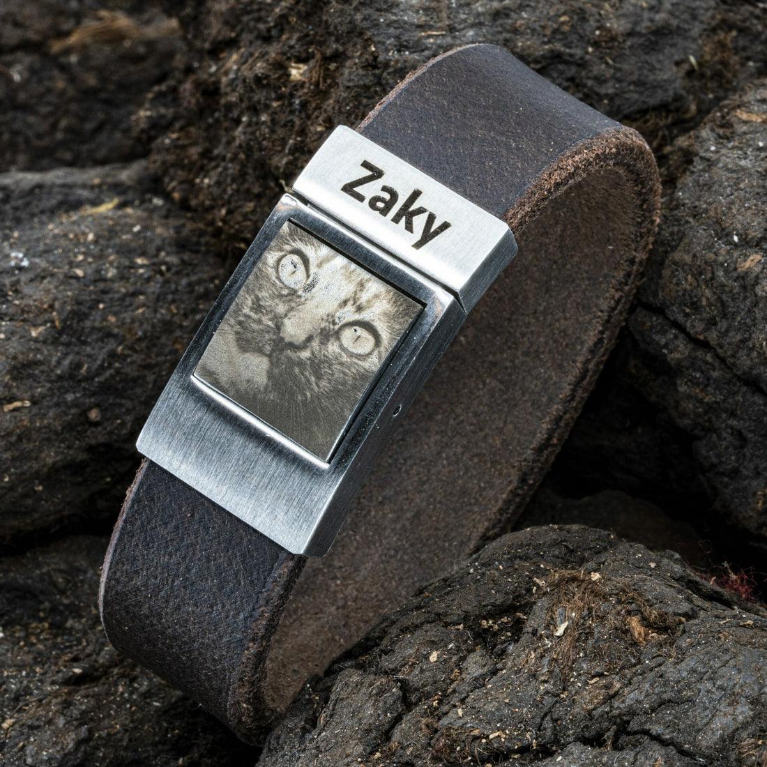 'Eigen kat' gegraveerd als Foto op armband