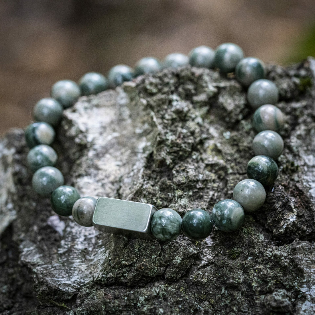Groene Serpentine - Natuurstenen kralen armband