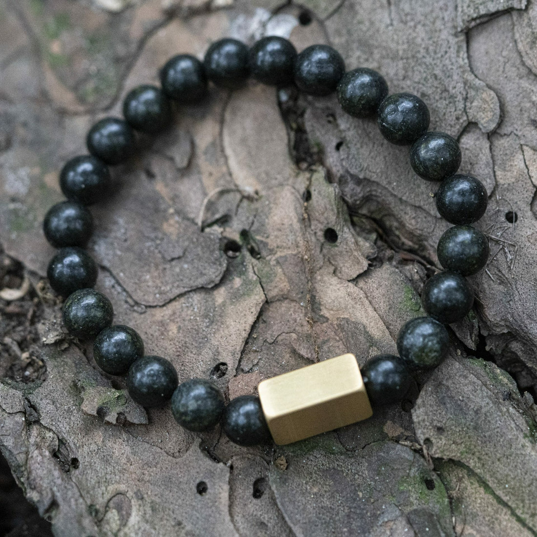 Donker Groene Serpentine - Chakra Kralen armband