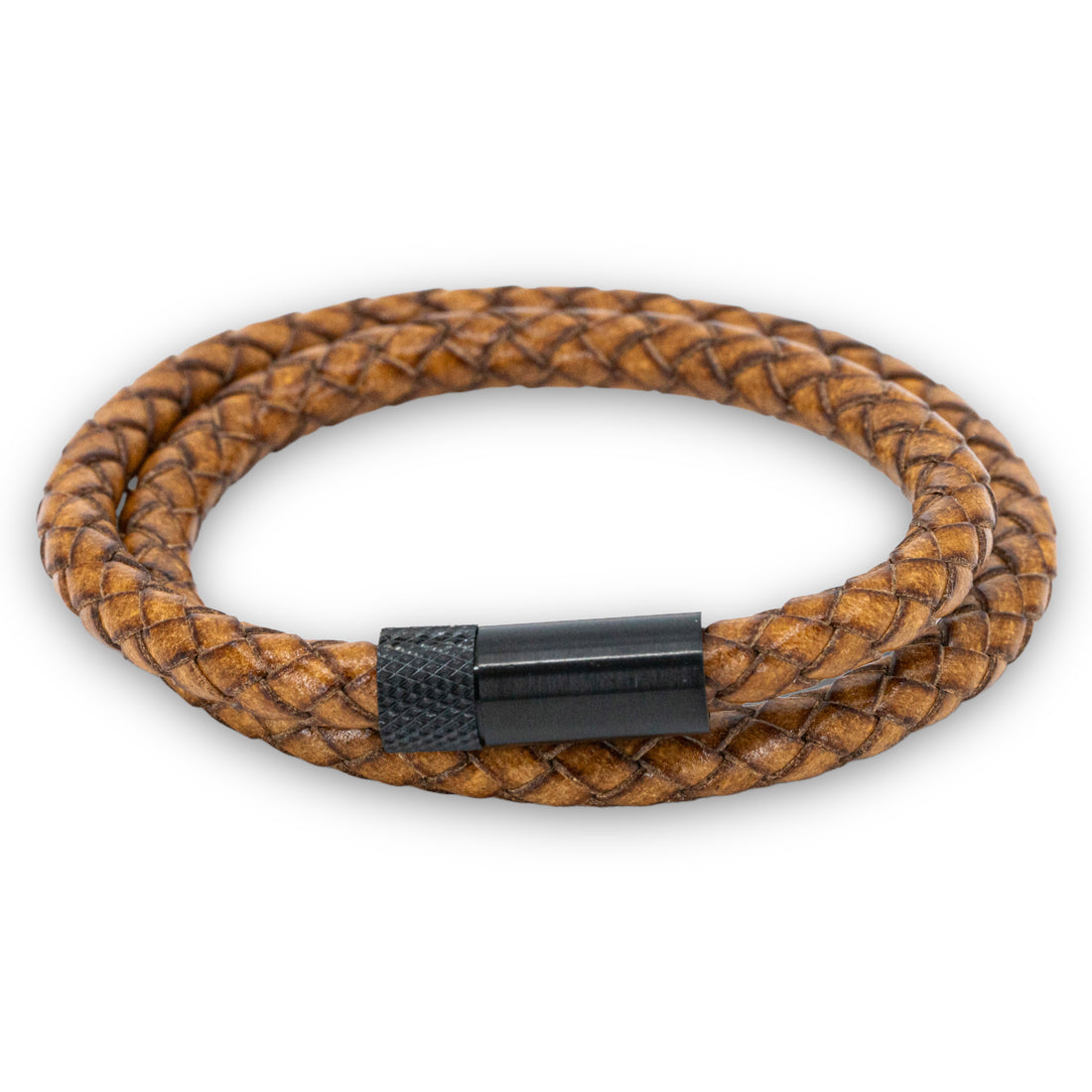 Dubbel gevlochten armband | Italiaans Valiano™ 6mm leer