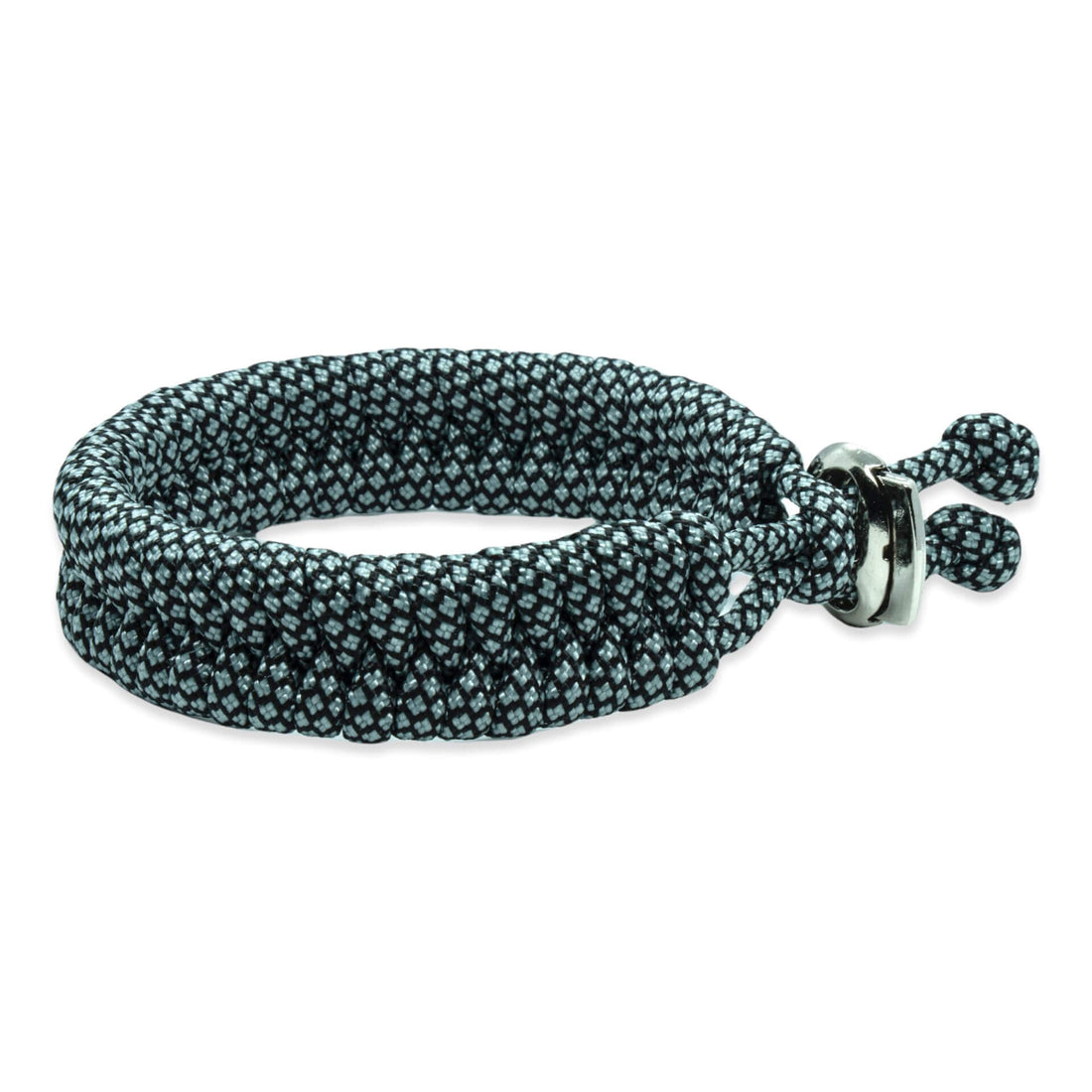 Zweedse staart armband - Grijs zwarte touw kleur