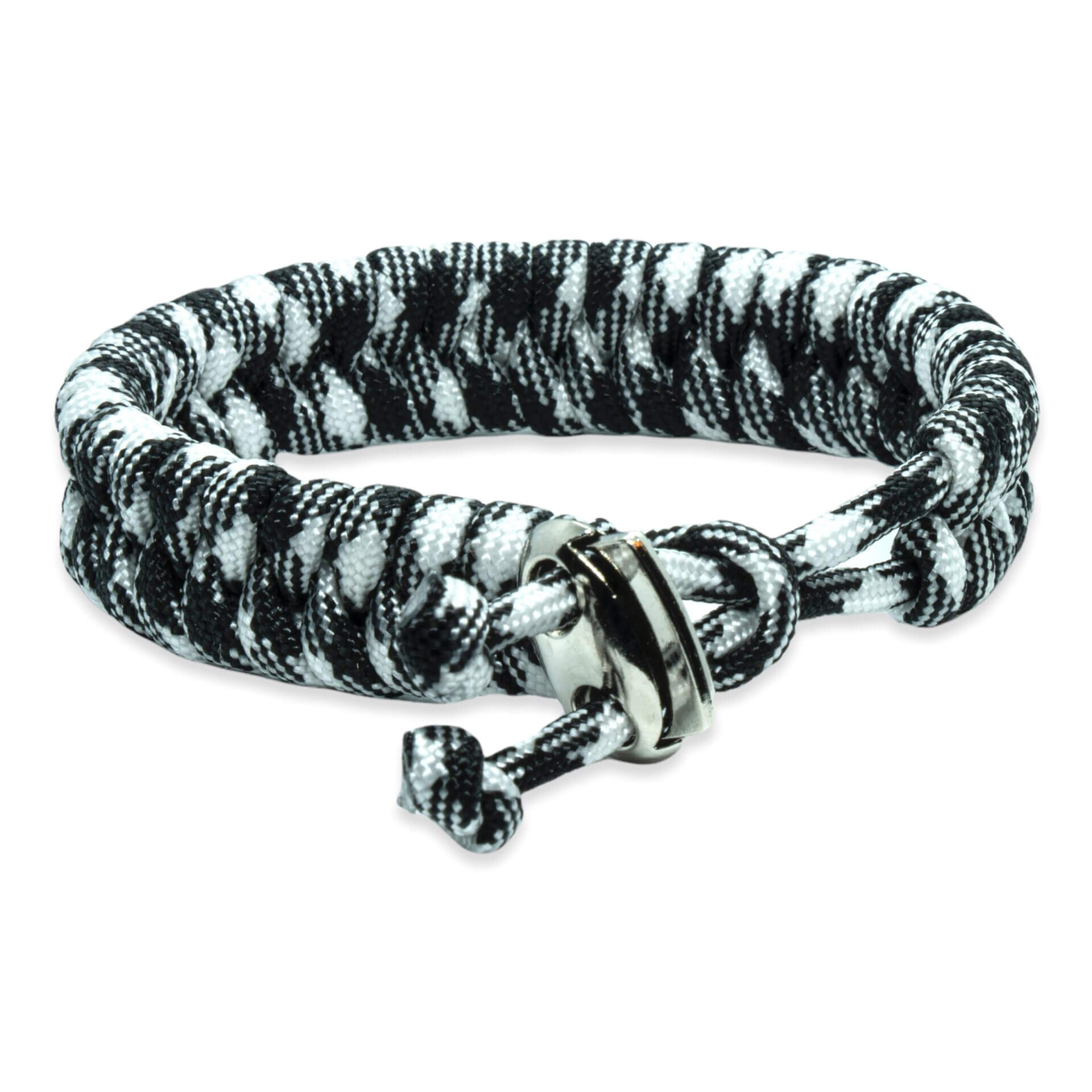 Viking Armband - Scandinavisch Gevlochten Touw (Zwart/Wit)