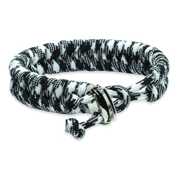 Viking Armband - Scandinavisch Gevlochten Touw (Zwart/Wit)