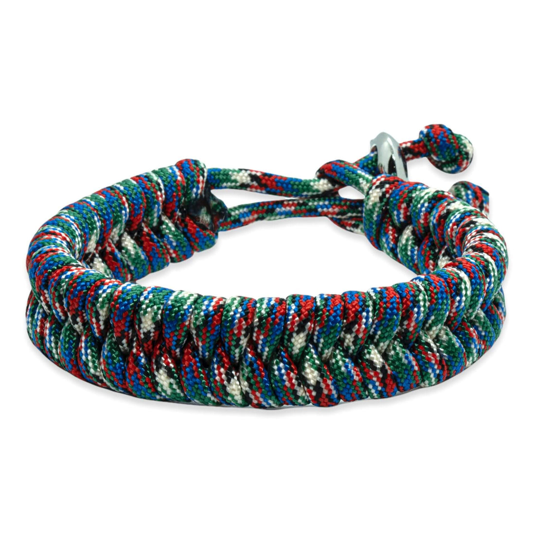 Zweedse staart armband - Groen blauw rood witte touw kleur