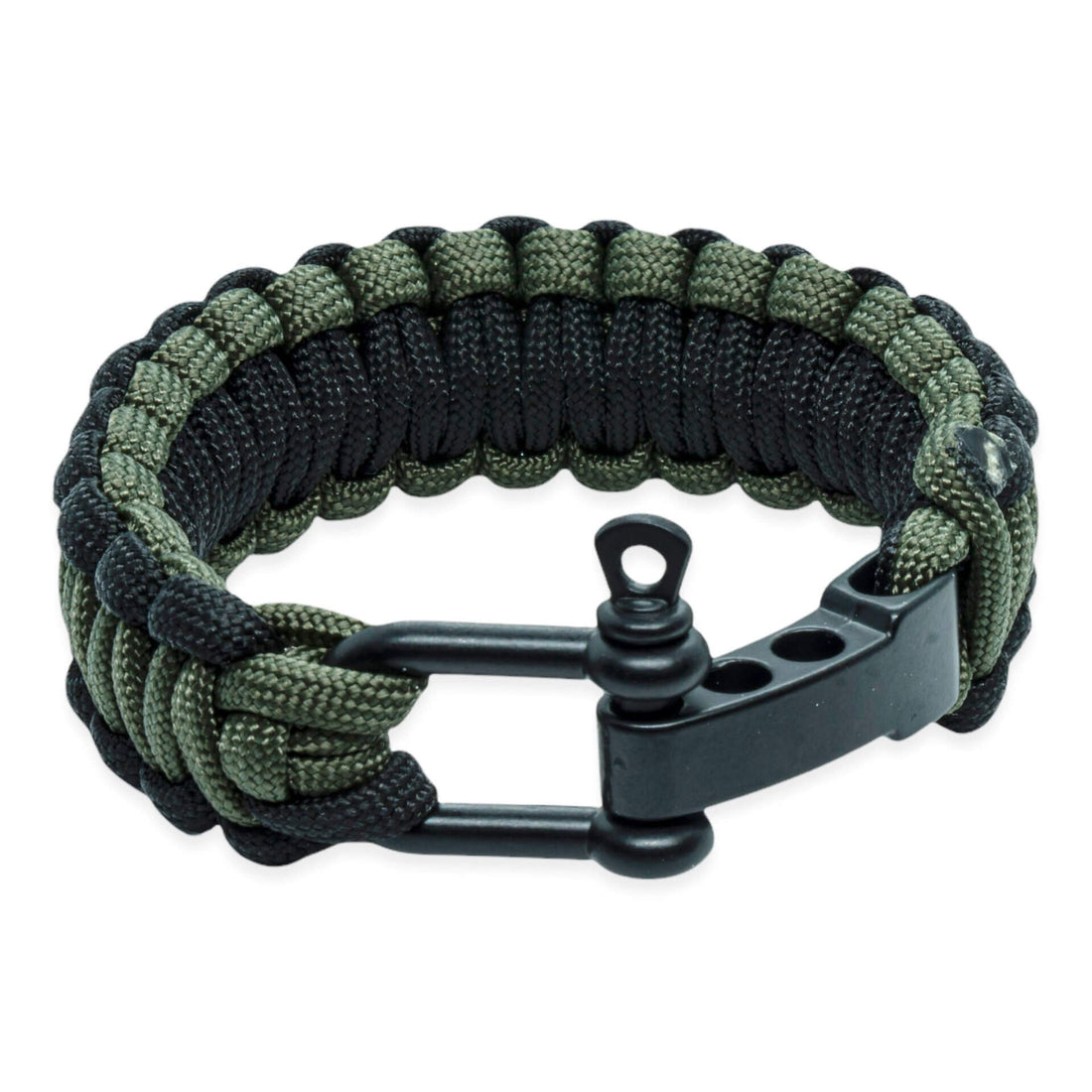 Survival armband - Groen zwart (verstelbaar)